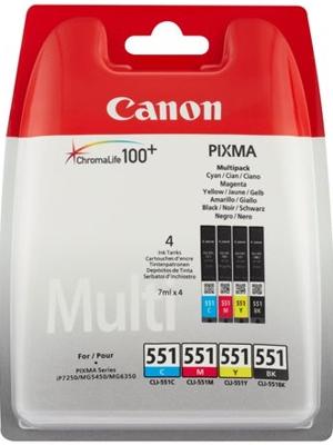 Canon CLI-551 C/M/Y/BK w/sec Origineel Zwart, Cyaan, Magenta, Geel 4 stuk(s) Canon CLI-551 C/M/Y/BK w/sec Origineel Zwart, Cyaan, Magenta, Geel 4 stuk(s)