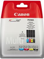 Canon CLI-551 C/M/Y/BK w/sec Origineel Zwart, Cyaan, Magenta, Geel 4 stuk(s) - thumbnail