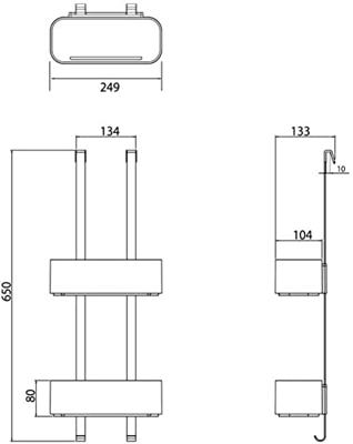 Tiger 2-Store hangend doucherek 25x11,5x65cm wit