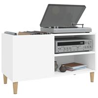 Platenkast 84,5x38x48 cm bewerkt hout wit - thumbnail