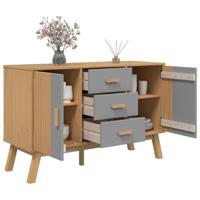 Dressoir OLDEN 114x43x73,5 cm massief grenenhout grijs en bruin - thumbnail