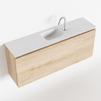 MONDIAZ OLAN 120cm toiletmeubel washed_oak. LEX wastafel talc midden 1 kraangat