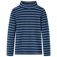 Kindershirt met lange mouwen gestreept 140 marineblauw - thumbnail