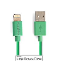 Sync and Charge-Kabel | Apple Lightning 8-Pins Male - USB-A Male | 1,0 m | Groen - thumbnail