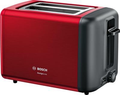 Bosch TAT3P424 DesignLine Broodrooster Rood/Zwart Bosch TAT3P424 DesignLine Broodrooster Rood/Zwart