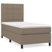Boxspring met matras stof taupe 90x190 cm - thumbnail