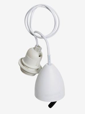 Kabel en elektrische fitting. wit
