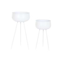 Grondlegger Home ESPRIT Wit Metaal Stads 34 x 34 x 70 cm (2 Onderdelen) - thumbnail