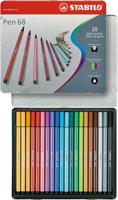 STABILO Pen 68 viltstift, metalen doos van 20 stiften in geassorteerde kleuren - thumbnail