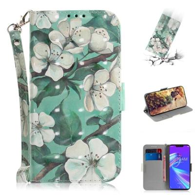 3D gekleurde tekening aquarel bloem patroon horizontale Flip lederen case voor ASUS Zenfone Max (m2) ZB633KL met houder & kaartsleuven & portemonnee 3D gekleurde tekening aquarel bloem patroon horizontale Flip lederen case voor ASUS Zenfone Max (m2) ZB633KL met houder & kaartsleuven & portemonnee