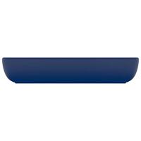 Wastafel rechthoekig 71x38 cm keramiek mat donkerblauw - thumbnail