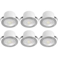 LED Veranda Spot Verlichting 6 Stuks - Brinton Glowix - 3W 260 lm 38D - Helder/Koud Wit 6500K - Inbouw - Rond - Zilver - Ø44mm Buitenmaat - Ø32mm Zaagmaat - thumbnail