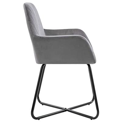 Eetkamerstoelen 2 st fluweel grijs