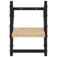 Wandschappen met stangen 2 st 20x25x30 cm sonoma eikenkleurig - thumbnail