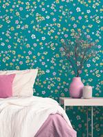 Livingwalls House of Turnowsky - Turquoise - Floral - 389072 - thumbnail