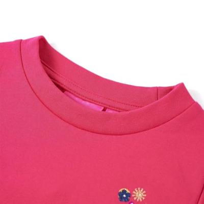 Kindertrui glitterprint 116 felroze Kindertrui glitterprint 116 felroze