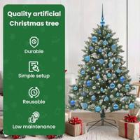 VidaXL Kunstkerstboom met 150 led groen 150 cm pvc en plastic en staal - thumbnail