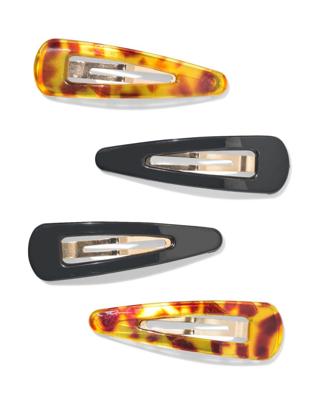 HEMA Haarclips 2.5cm tortoise zwart - 4 stuks