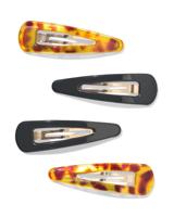 HEMA Haarclips 2.5cm tortoise zwart - 4 stuks - thumbnail