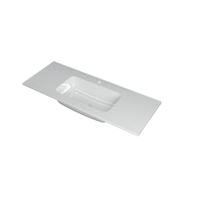 INK Faktor Wastafel Polystone Midden met 1 Kraangat - 1200x450x15 mm - Glans Wit