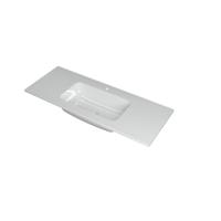 INK Faktor Wastafel Polystone Midden met 1 Kraangat - 1200x450x15 mm - Glans Wit - thumbnail