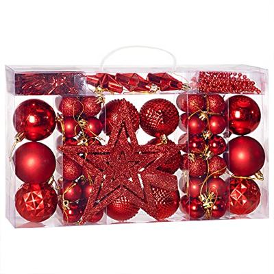 Kerstboom decoraties - Set van 66 - rood Kerstboom decoraties - Set van 66 - rood