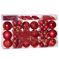 Kerstboom decoraties - Set van 66 - rood - thumbnail