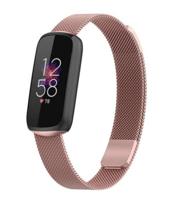 By Qubix - Compatible met Fitbit Luxe - Milanese bandje - Rosé goud - Compatible fitbit bandje - thumbnail