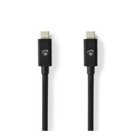 USB-Kabel - USB 4.0 Gen 3x2 - USB-C Male - USB-C Male - 240 W - 8K@60Hz - 40 Gbps - Vernikkeld - 1.00 m - Rond - PVC - Zwart - Envelop - thumbnail