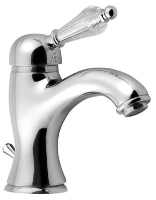 Wastafelmengkraan Sapho Kirké Retro Kristal 1-hendel Gebogen 18.2 cm Chroom (incl. clickwaste) - thumbnail