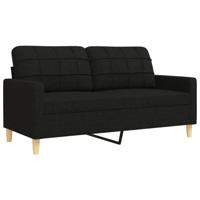 3-delige Loungeset stof zwart - thumbnail