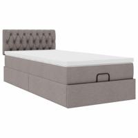 Bed met matras 90x200 cm stof taupe - thumbnail