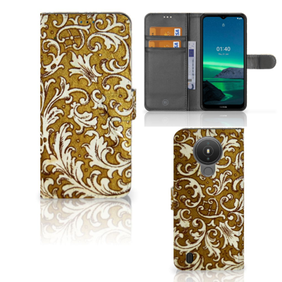 Wallet Case Nokia 1.4 Barok Goud Wallet Case Nokia 1.4 Barok Goud