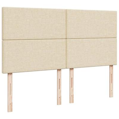 Boxspring met matras stof crèmekleurig 200x200 cm