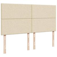 Boxspring met matras stof crèmekleurig 200x200 cm - thumbnail