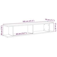 Wandplanken 2 st 105x18x20 cm spaanplaat zwart eikenkleurig - thumbnail
