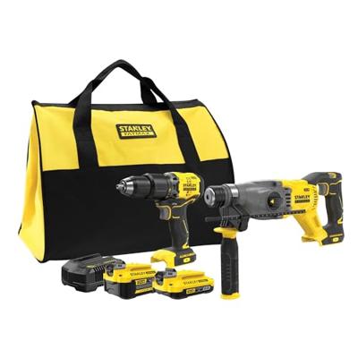 Stanley FATMAX SFMCK216MDS COMBI: 18V BL Schroefklopboormachine + BL Boorhamer - SFMCK216MDS-QW Stanley FATMAX SFMCK216MDS COMBI: 18V BL Schroefklopboormachine + BL Boorhamer - SFMCK216MDS-QW