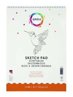 Schetsblok qrea a3 24vel 120gr spiraal | 5 stuks