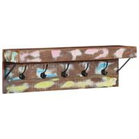 VidaXL Kapstok met plank bruin 73 x 19 x 23 cm massief gerecycled hout - thumbnail