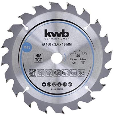 kwb 584357 Hardmetaal-cirkelzaagblad 160 x 16 mm 1 stuk(s)