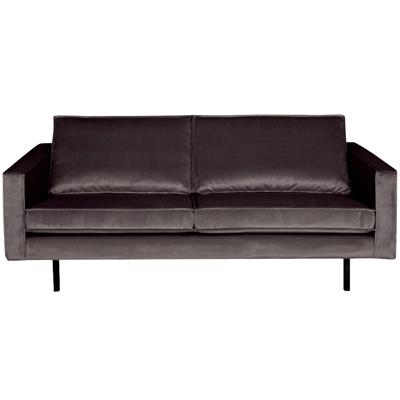 WOOOD Bank 2,5-zits 'Rodeo' Velvet, kleur Antraciet