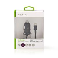 Nedis CCHAL240ABK Auto-oplader 2,4 A Vaste Kabel Appel Lightning Zwart - thumbnail