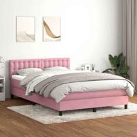 Boxspring met matras en LED fluweel roze 140x220 cm - thumbnail
