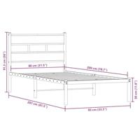 Bedframe zonder matras metaal sonoma eikenkleurig 80x200 cm - thumbnail