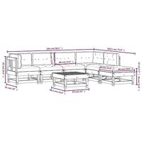 7-delige Loungeset met kussens massief douglashout - thumbnail