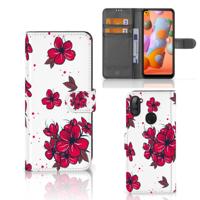 Samsung Galaxy M11 | A11 Hoesje Blossom Red | Portemonnee hoesje - thumbnail