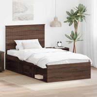 Bedframe Bruin Eiken 100 x 200 cm Massief grenenhout - thumbnail