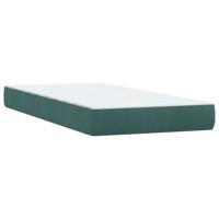 Boxspring met matras fluweel donkergroen 140x200 cm - thumbnail