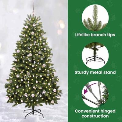VidaXL Kunstkerstboom met 300 led groen 240 cm pvc en metaal