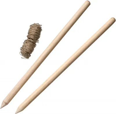 Nature Pootlijnset met 2 houten stokken en 20m touw.